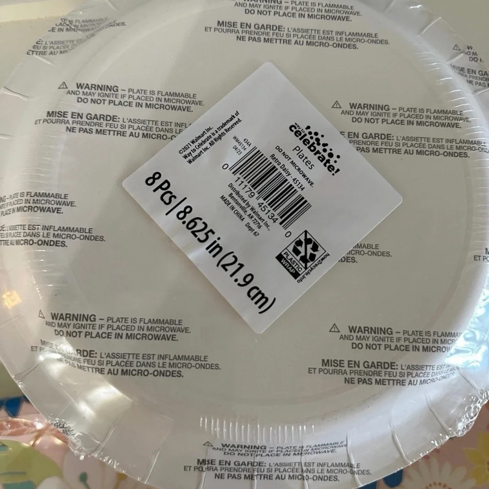 Colorful Floral Disposable Party Plates